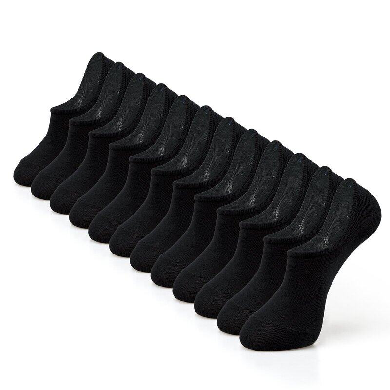 IDEGG Women and Men No Show Socks Low Cut Anti-slid Athletic Casual Invisible Liner Socks, D_6 Pairs(6 Black), S